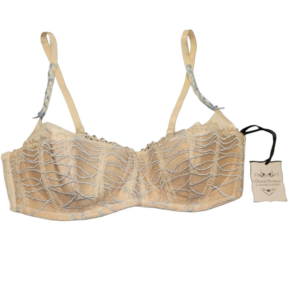 Victoria's Secret Beige and Silver Lace Bra